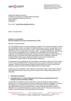  Révision partielle de la loi et de l’ordonnance sur la TVA