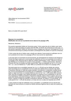  Réponse à la consultation Modification de la loi sur la protection de la nature et du paysage (LPN)