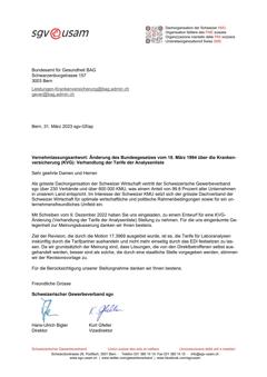  Änderung des Bundesgesetzes vom 18. März 1994 über die Krankenversicherung (KVG): Verhandlung der Tarife der Analysenliste