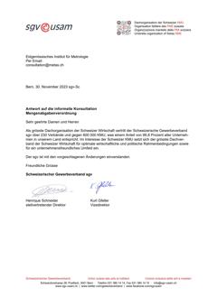  Antwort auf die informelle Konsultation Mengenabgabenverordnung