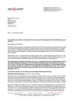  Vernehmlassung Revision der Gebührenverordnung zum Bundesgesetz über Schuldbetreibung und Konkurs