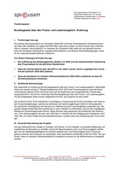  Positionspapier Bundesgesetz über den Finanz- und Lastenausgleich. Änderung