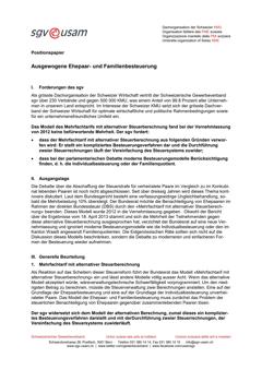  Positionspapier Ausgewogene Ehepaar- und Familienbesteuerung