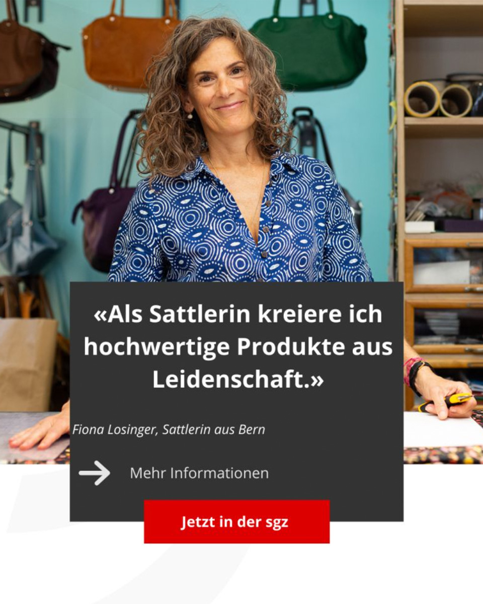 Mit einem feinen Gespür für Leder und einem Herz voller Leidenschaft gestaltet die Sattlerin Fiona Losinger seit über 30 Jahren einzigartige Lederwaren. Das KMU-Porträt.