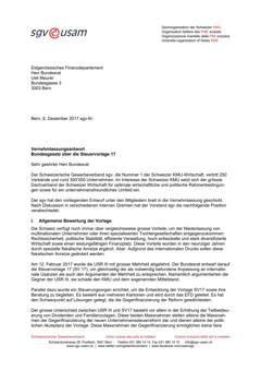  Vernehmlassungsantwort Bundesgesetz über die Steuervorlage 17