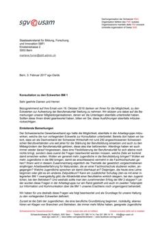  Konsultation zu den Eckwerten BM 1