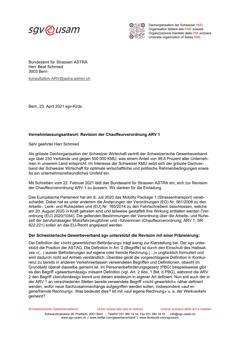  Revision der Chauffeurverordnung ARV 1