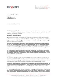  Vernehmlassungsantwort Verordnung zum Bundesgesetz über den Schutz vor Gefährdungen durch nichtionisierende Strahlung und Schall (V-NISSG)
